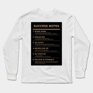 Motivational - Succes Notes Long Sleeve T-Shirt